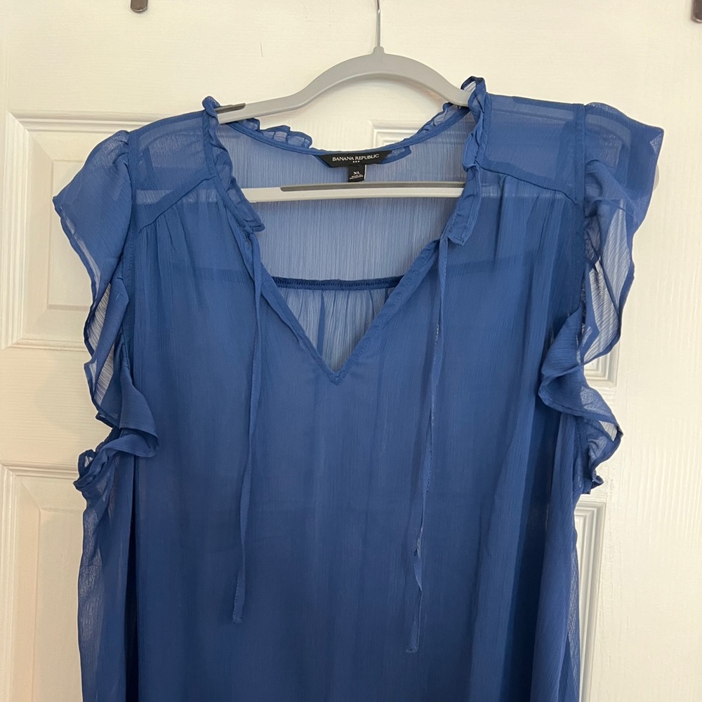 Banana republic sheer blue top
